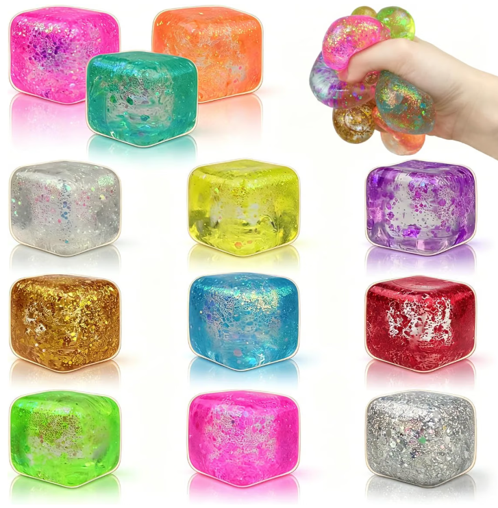Small Glitter Stress Cube