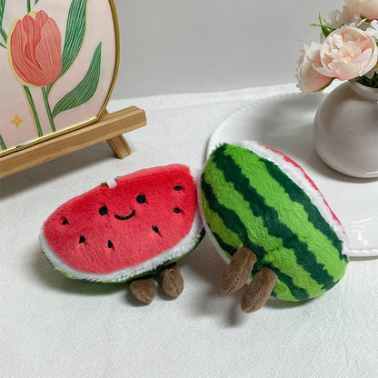 Cute smiley watermelon plush toy keychain charm gift