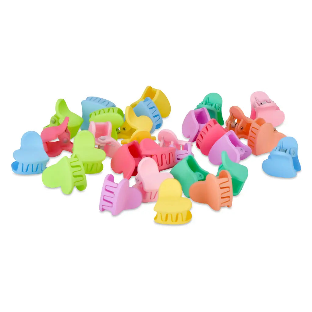 Mini Heart Hair Clips Set