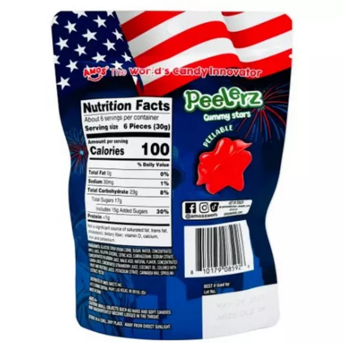 Amos Peelerz Gummy Stars Candy