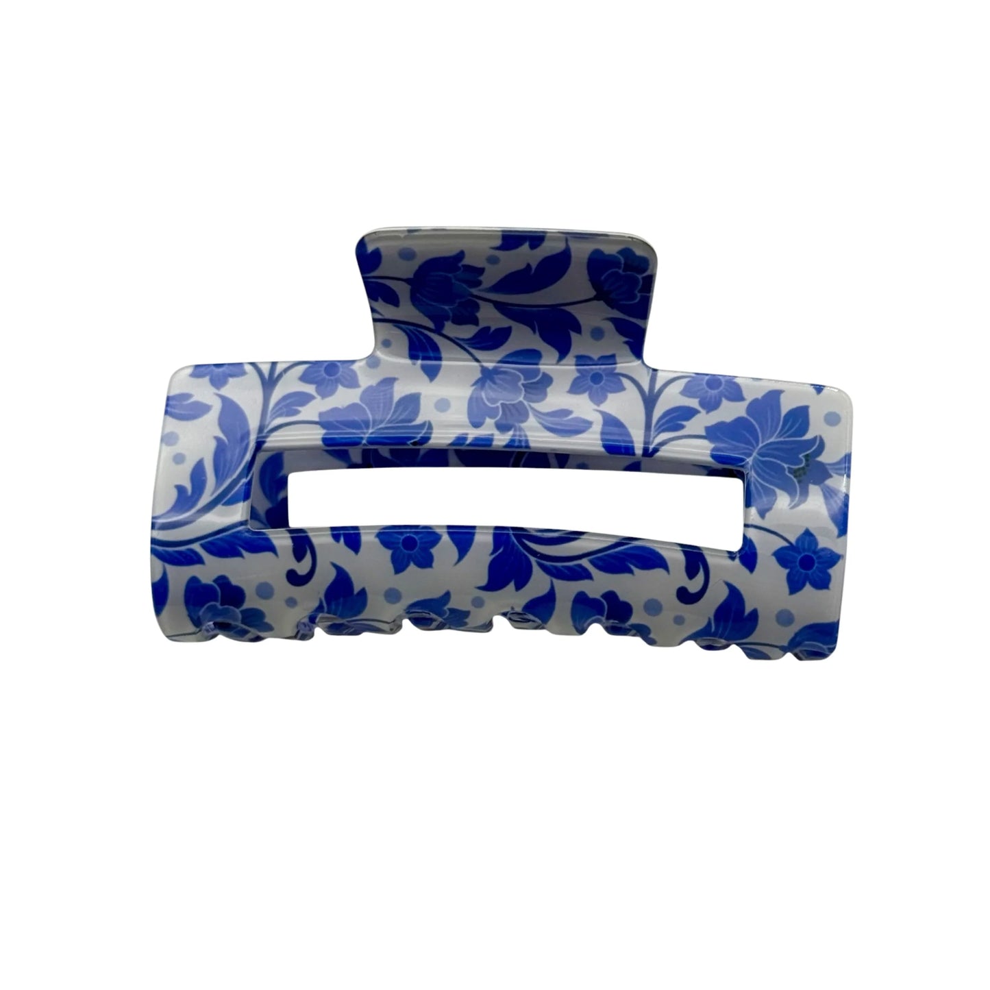 Blue Floral Hair Claw Clip