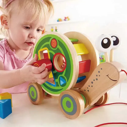 Walk-A-Long Snail Wooden Pull Toy