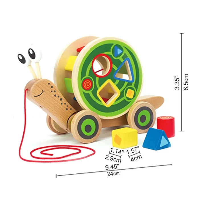 Walk-A-Long Snail Wooden Pull Toy