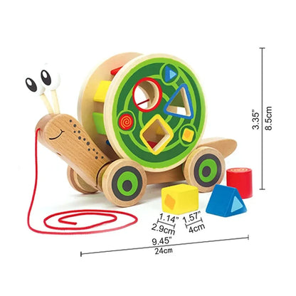 Walk-A-Long Snail Wooden Pull Toy