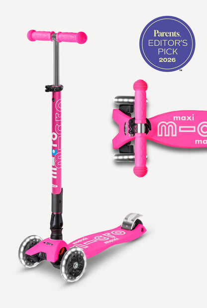 Maxi Deluxe Foldable LED Scooter Pink