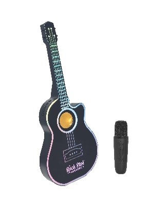 Black LED Guitar Speaker with Karaoke Microphone