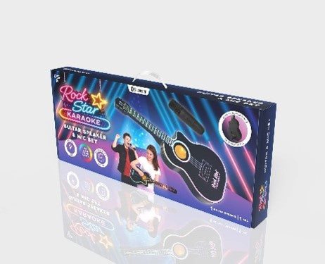 Black LED Guitar Speaker with Karaoke Microphone