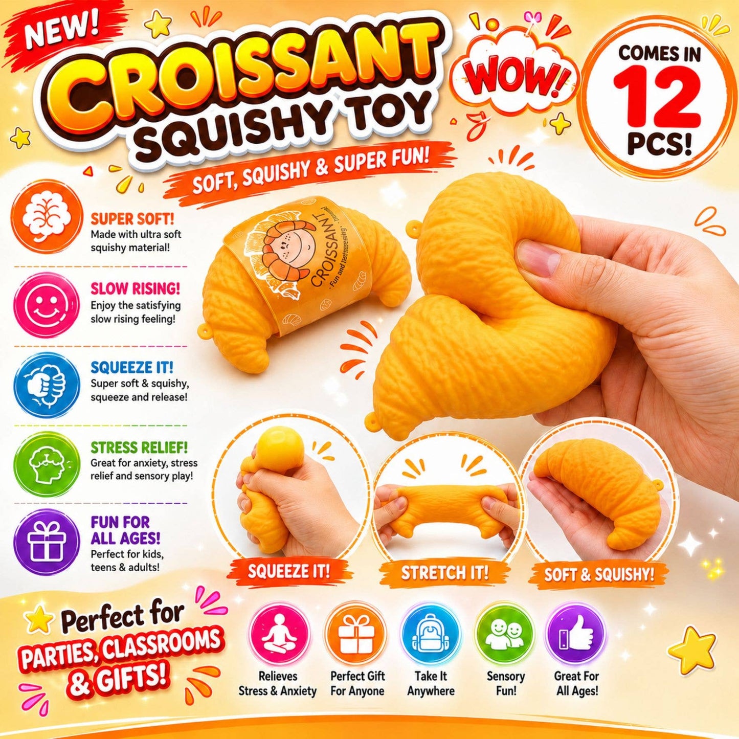 Croissant Squishy Toy
