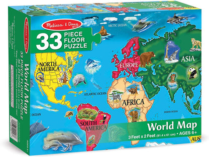 World Map 33 Pc Floor Puz