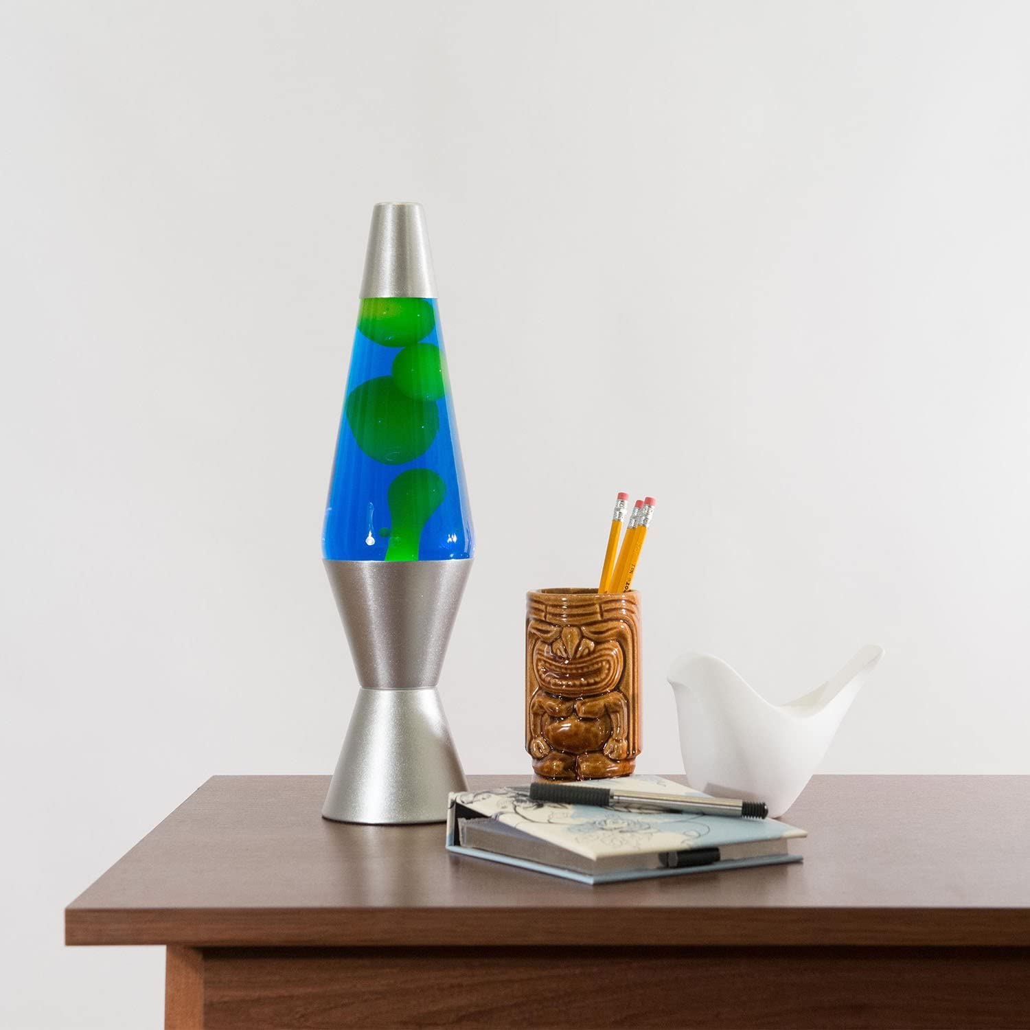14.5 Inch Lava Lamp - Yellow/Blue/Silver-1