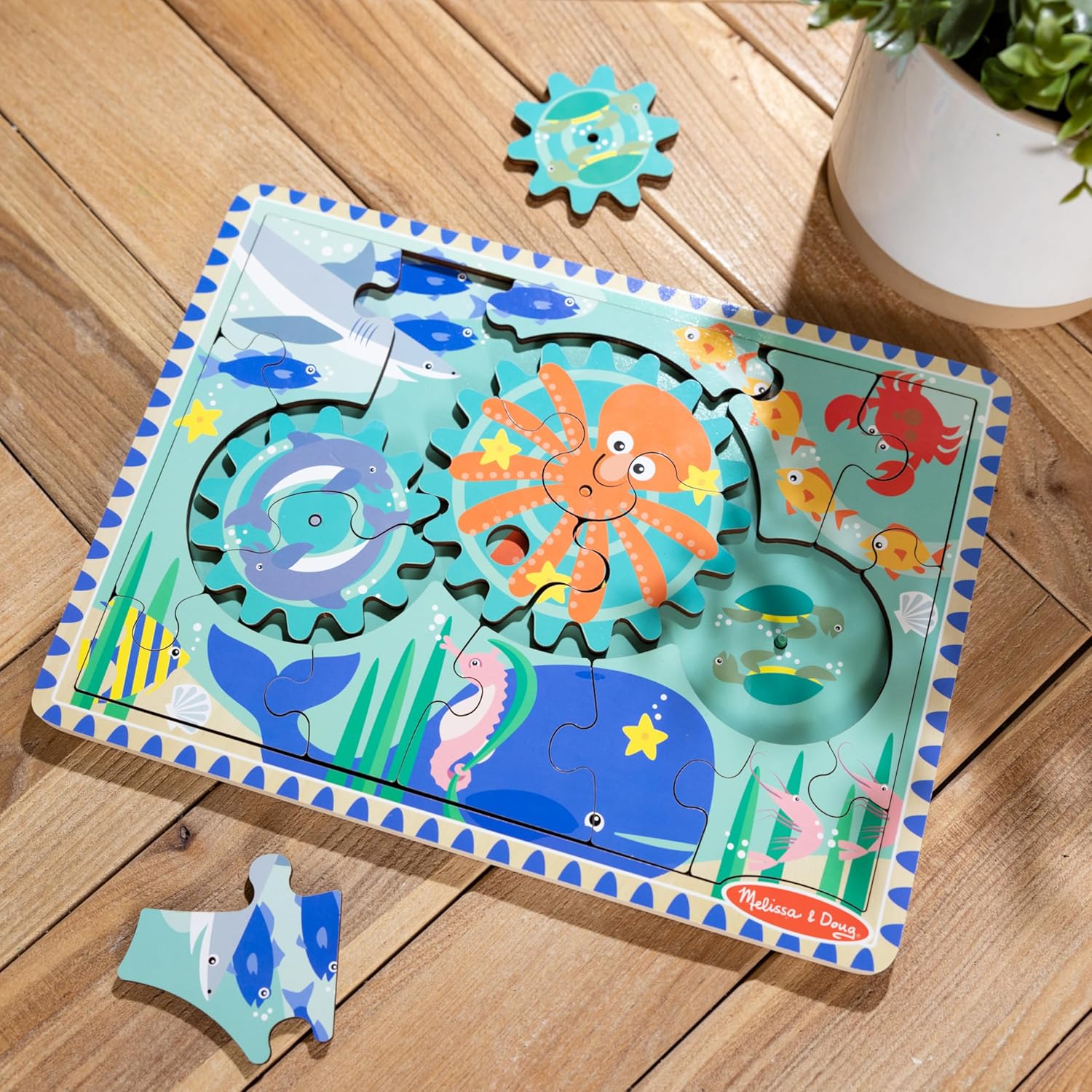 Wooden Underwater Gear Puzzle