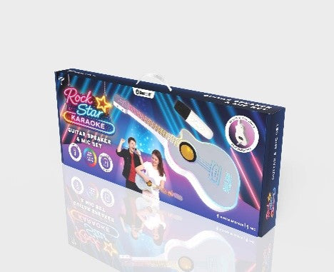 White LED Guitar Speaker with Karaoke Microphone